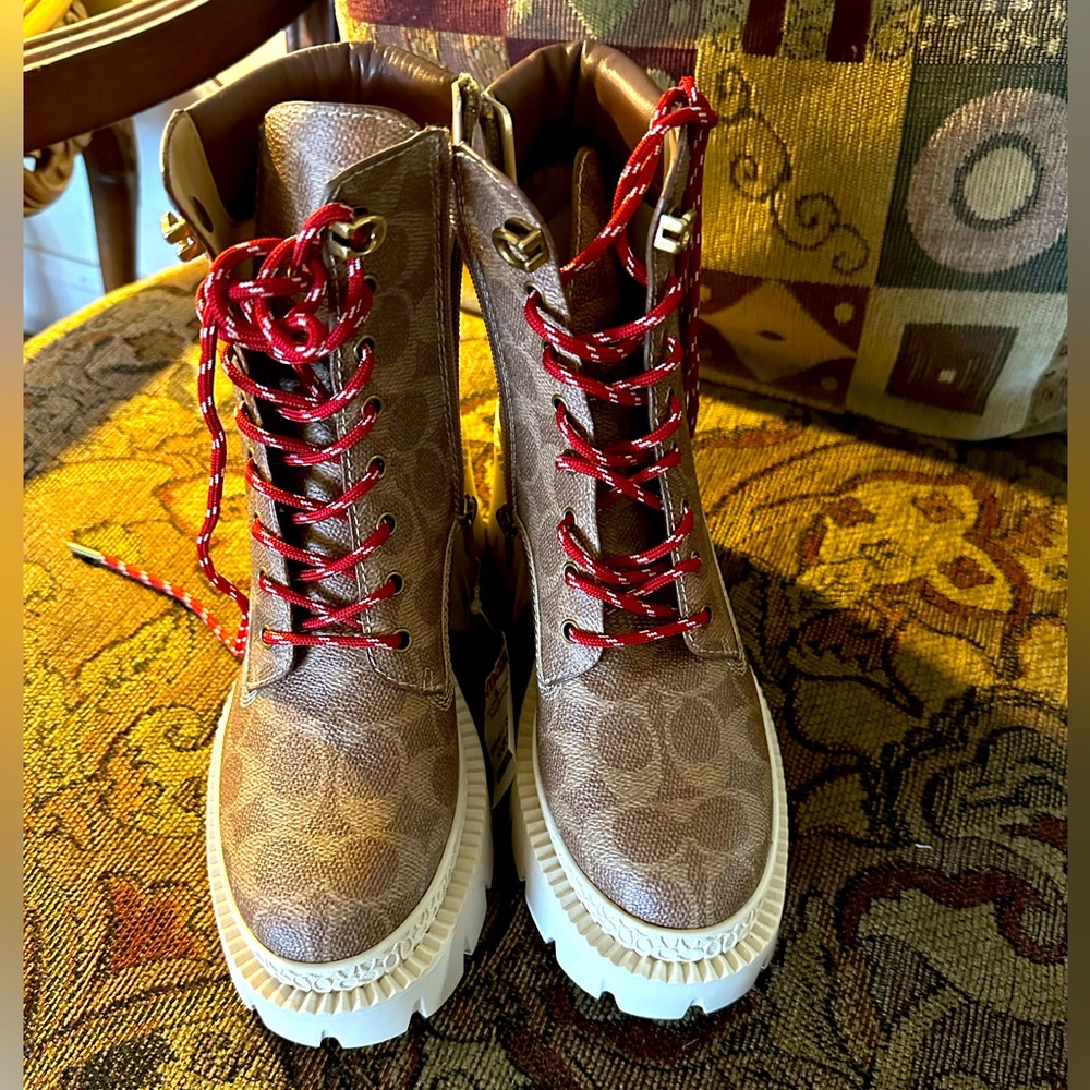 Beautiful NWOT monogram Coach boots. Size 6.  These are awesome!